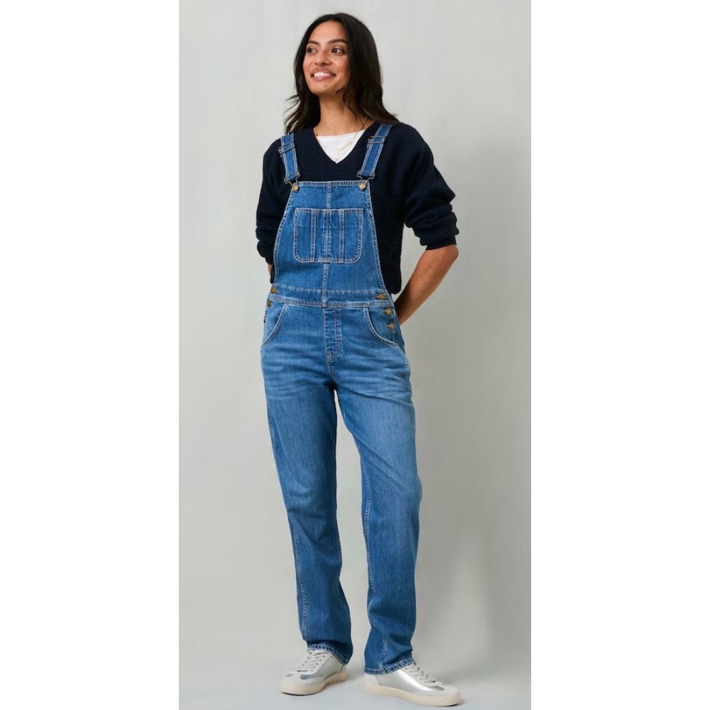 FatFace Lewes Eco Denim Overalls Dark Wash Dungarees Women's 4R